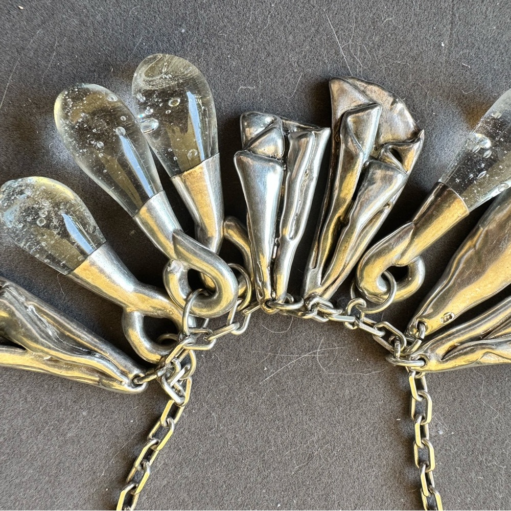 Unusual artsy sterling silver pendant necklace